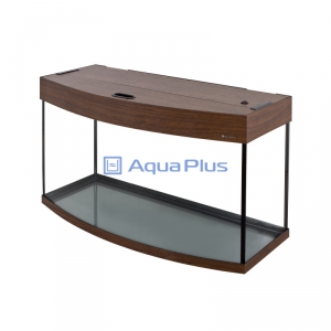 AquaPlus 115 цвет орех (800х350х490)  Аквариум фигурный со светильником Lux 2x18W орех