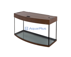 AquaPlus 115 цвет орех (800х350х490)  Аквариум фигурный со светильником Lux 2x18W орех