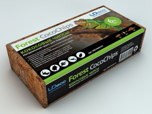 UDeco Forest CocoChips - Натуральный грунт для террариума "Кокосовые чипсы" 6л из 450гр