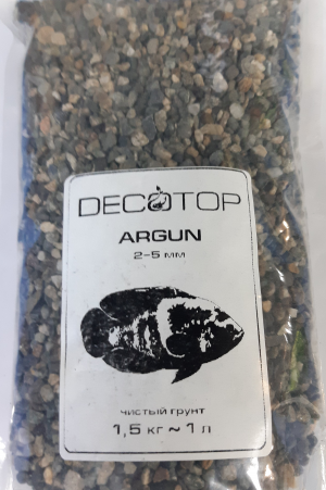 DECOTOP Argun  природный темный гравий, 2-5 мм, 1,5 кг/1 л.