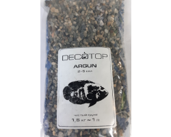 DECOTOP Argun природный темный гравий, 2-5 мм, 1,5 кг/1 л.