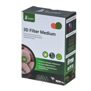 Gloxy 3D Filter Medium 1л Высокопористый наполнитель для биологической фильтрации воды