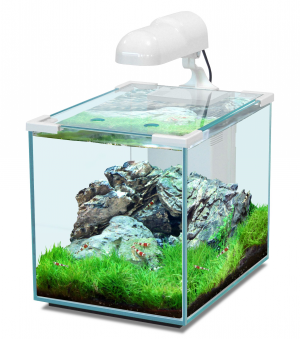 AquaAtlantis Аквариум NANO CUBIC 20 литров, цвет Белый, свет LED 58 +Filter Mini BioBox