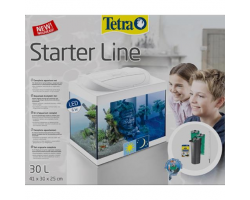 Аквариум&nbsp;Tetra&nbsp;Starter&nbsp;Line&nbsp;LED&nbsp;Cray&nbsp;30л белый&nbsp;42x27x36см