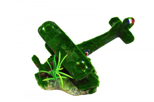 Prime Декорация пластиковая "Самолет во мху" 22х17х11,5мм