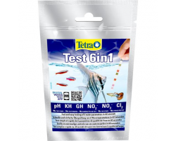 Tetra Test 6 in1 GH/KH/NO2/NO3/PH/CL 10шт полоски для пресной воды