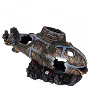 Prime Декорация пластиковая "Затонувшая подводная лодка" 300х1120х180мм