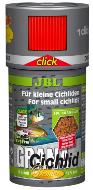 JBL GranaCichlid CLICK 100ml Основной корм класса премиум в форме гранул для плотоядных цихлид
