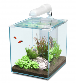 AquaAtlantis Аквариум NANO CUBIC 30 литров, цвет Белый, свет LED 58 +Filter Mini BioBox