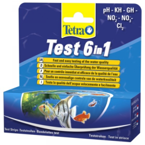 Tetra Test 6 in1 GH/KH/NO2/NO3/PH/CL 25шт полоски для пресной воды