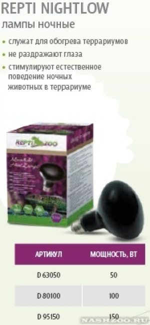 REPTIZOO Лампа ночная REPTI NIGHTLOW 100w